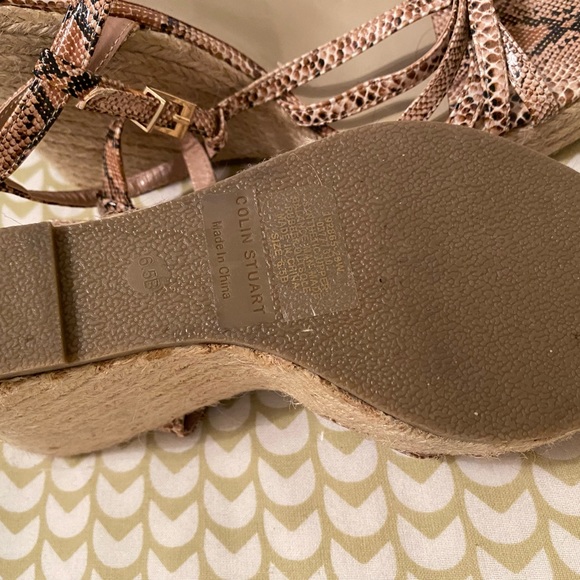 Snakeskin print strappy platform sandals with corded heel. NWOT - Picture 4 of 6